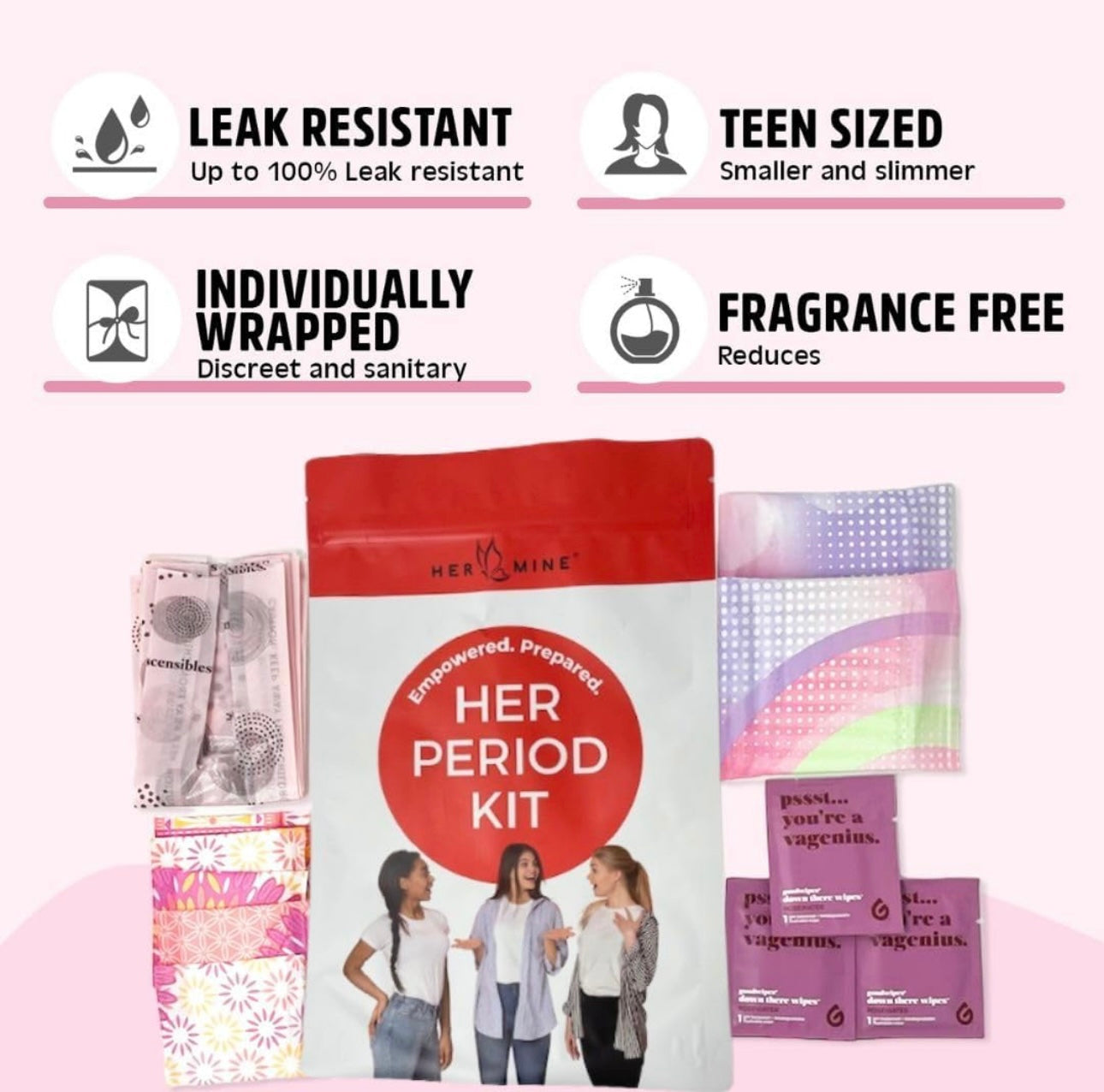 First Period Kit for Girls – Organic, Eco-Friendly & Discreet Menstrual Starter Kit for Teens & Tweens