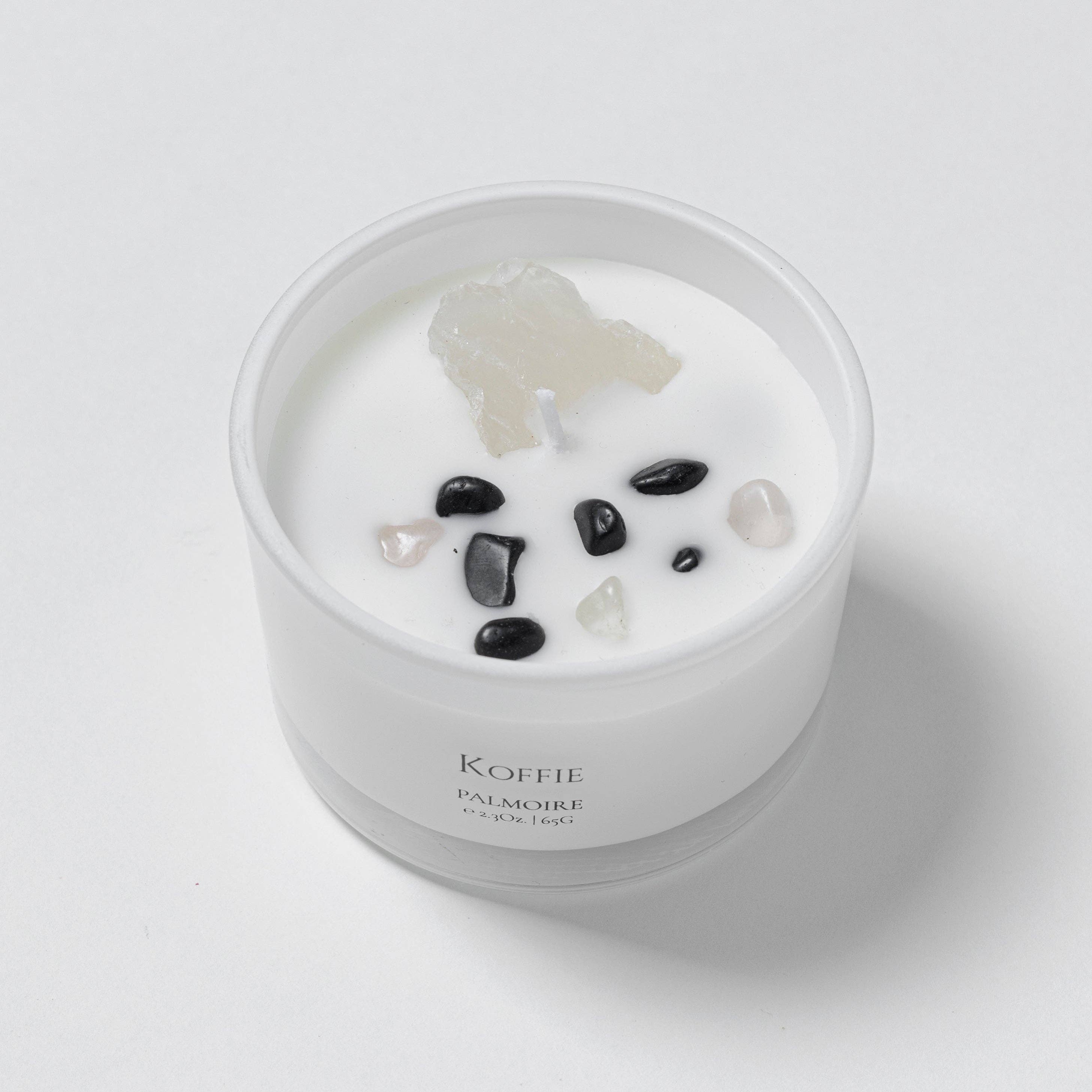 Gemstone-Infused Coffee Caramel Candle 2.3 oz/ 65 g