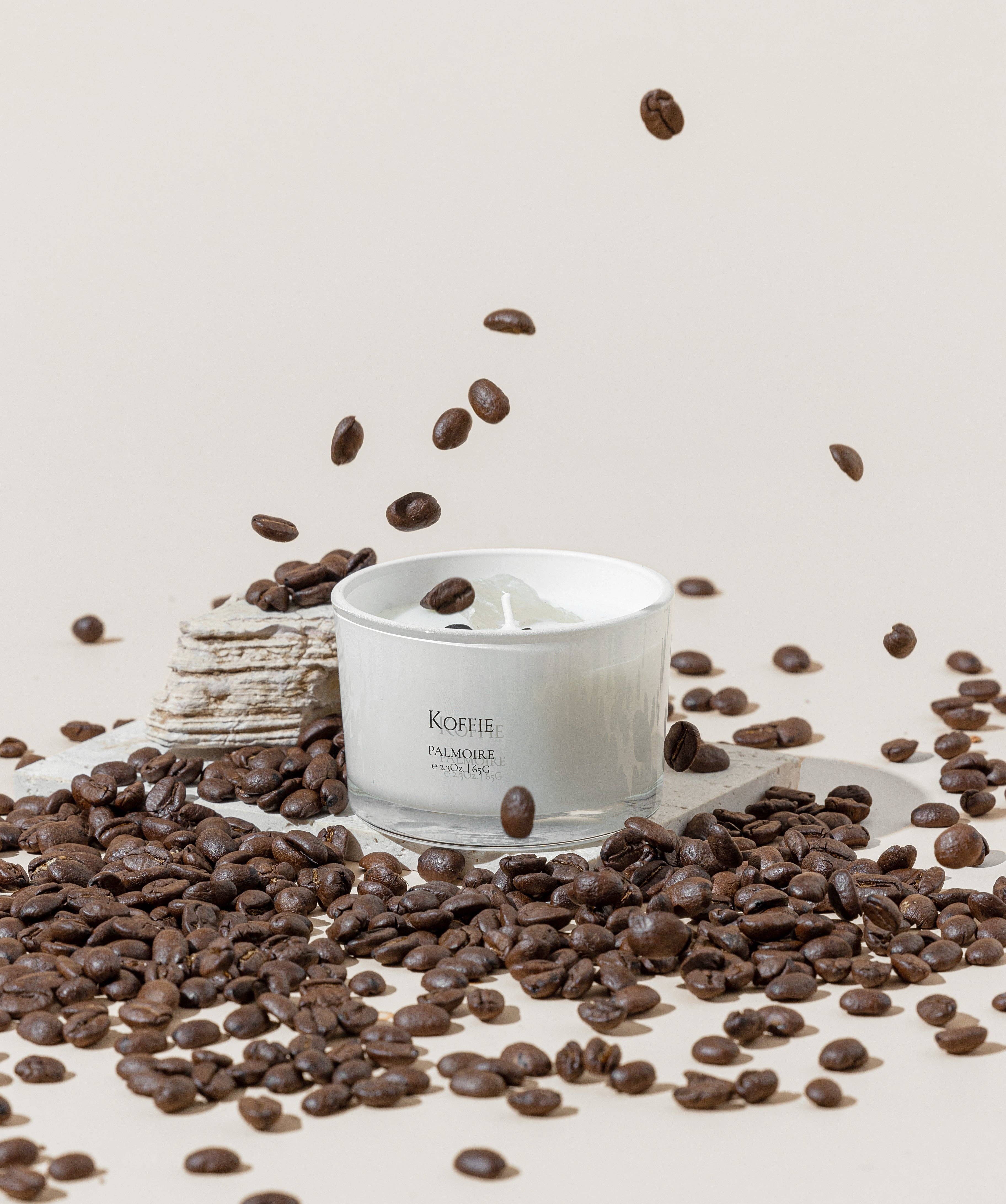 Gemstone-Infused Coffee Caramel Candle 2.3 oz/ 65 g