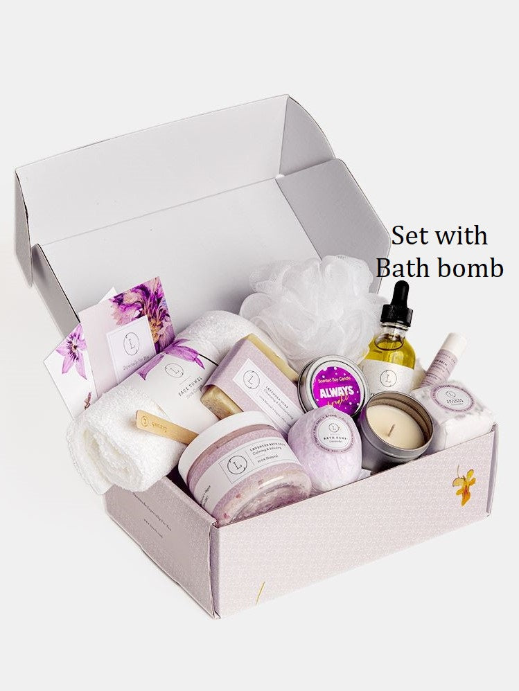 Bath Bomb and Shower Steamer All Natural Lavender Gift Box with - bath & body products