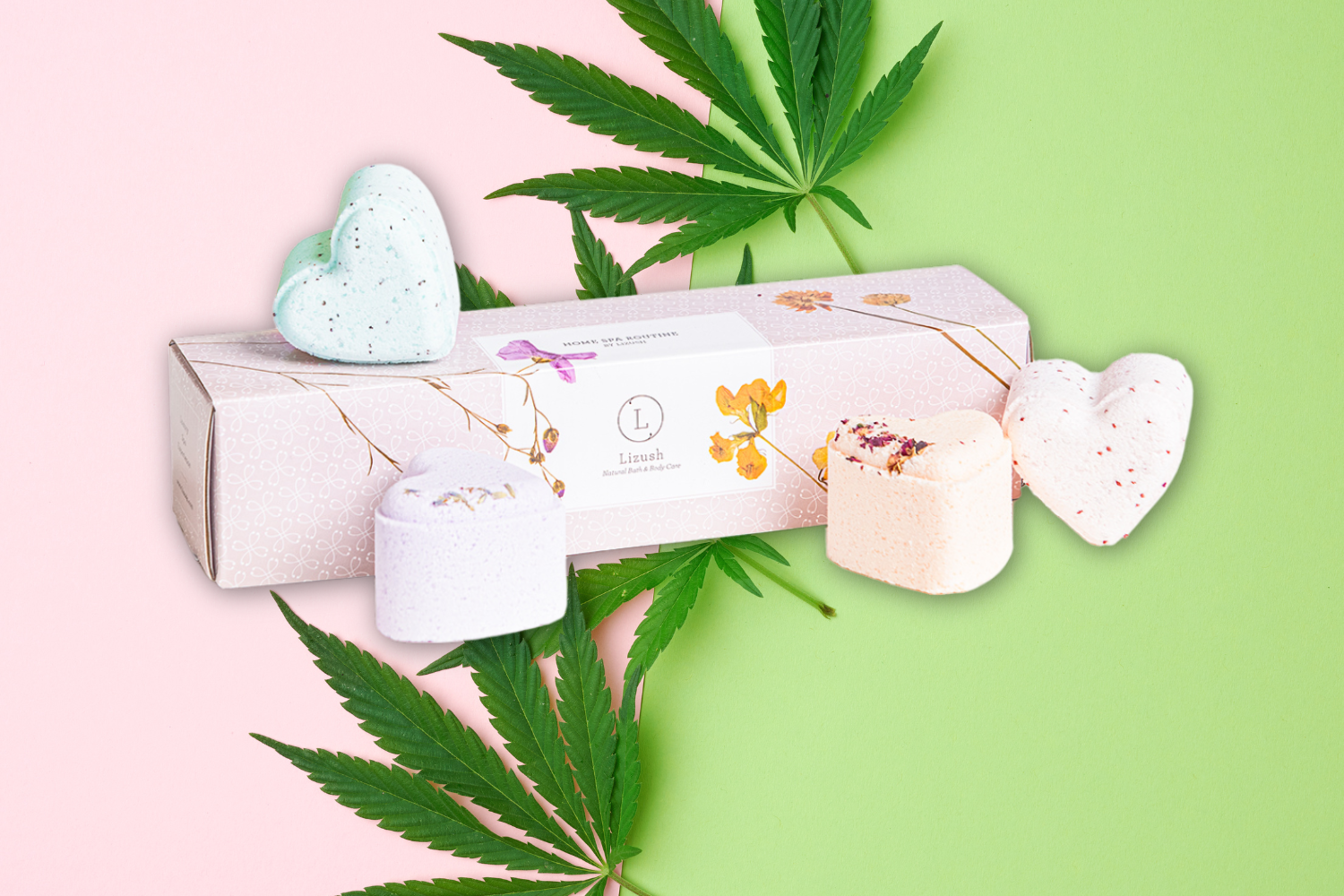 CBD -  5 Hearts Shaped Shower Steamers with CBD - in a Gift Box - Can be personalized. (THC free)