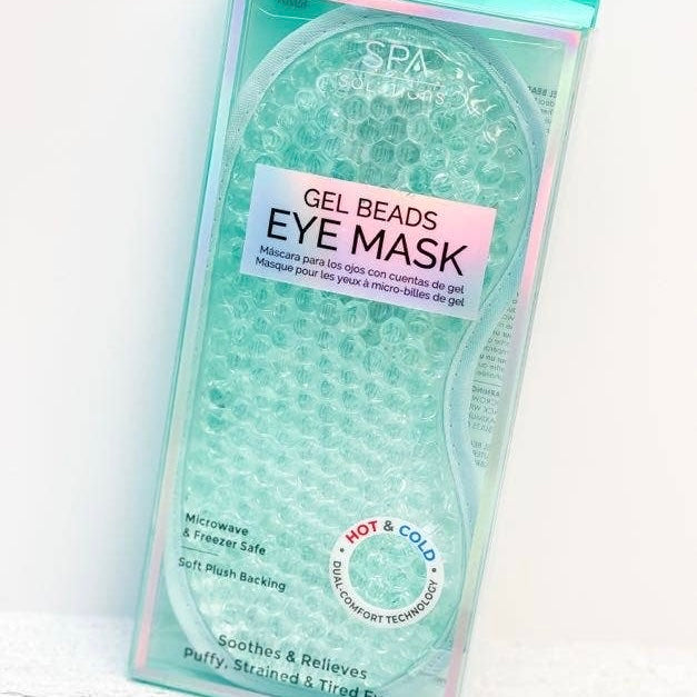 Cooling & Heating Gel Bead Eye Mask - Aqua | Relieve Puffy, Tired Eyes with Soft Plush Backing