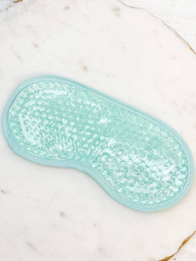 Cooling & Heating Gel Bead Eye Mask - Aqua | Relieve Puffy, Tired Eyes with Soft Plush Backing